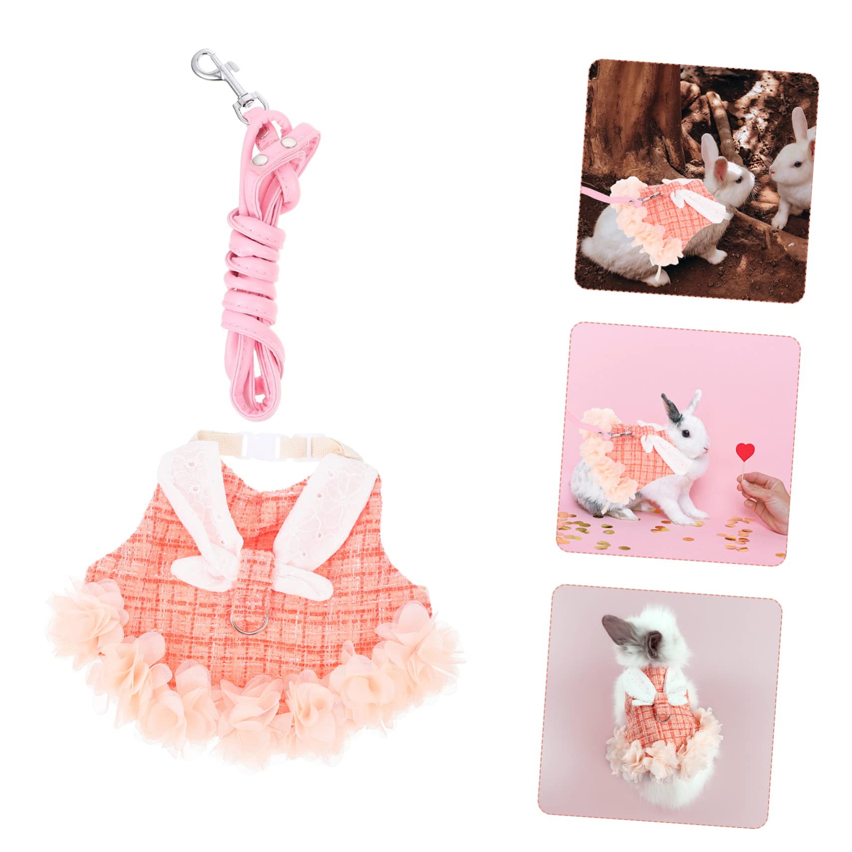 BESPORTBLE 3sätze Dekoratives Bunny Geschirrset Mit Leine Für Haustiere Trendiges Outfit Für Kaninchen Für Feiertage Und Aus Atmungsaktivem Material