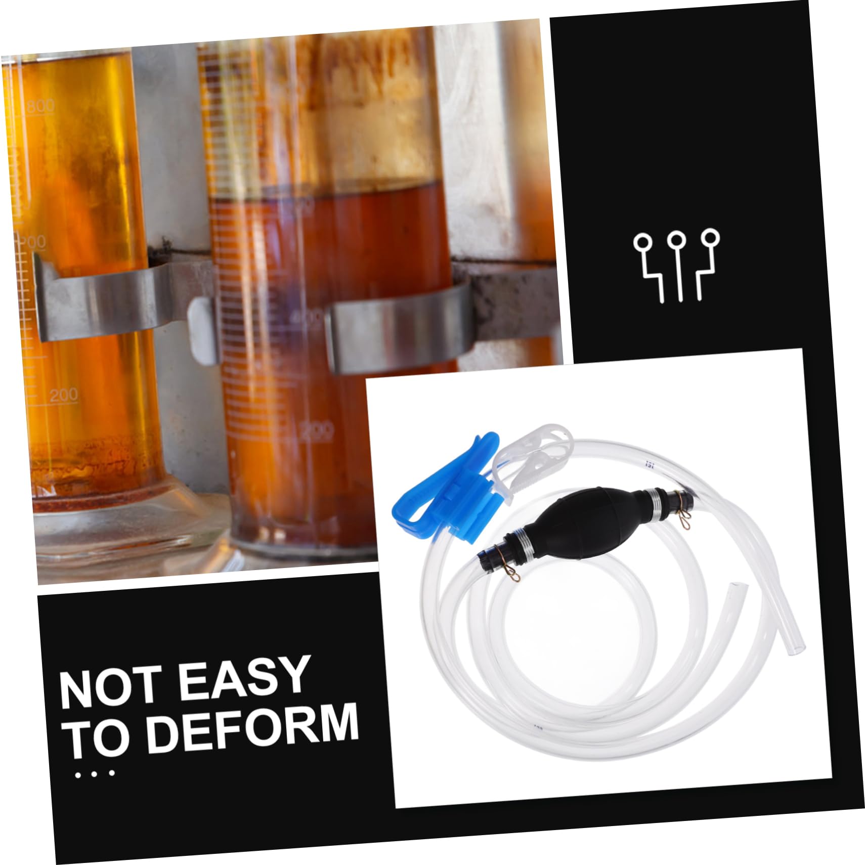 Gatuida 5ensembles Pompe à Siphon Manuelle Pour Transfert De Carburant Pompe à Essence Et Huile Système De Siphon Et Pratique Sans Électricité