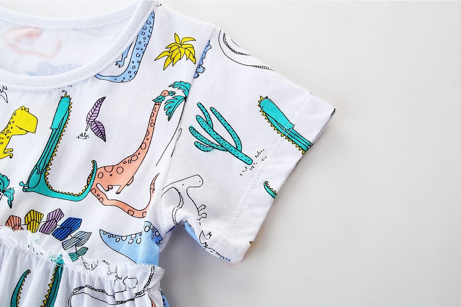 Bumeex Toddler Girls Summer Dress Clothes Cotton Casual Cartoon Print Short Sleeve Dresses Girls Sundress 1-7 Years - Image 5