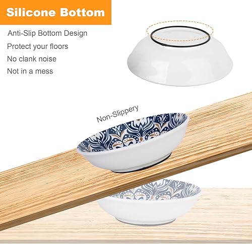 Miniatura 3 de Cuencos de cerámica para gatos, paquete de 6 cuencos coloridos para gatos, platos antideslizantes para gatos, cuencos anchos para mascotas aptos