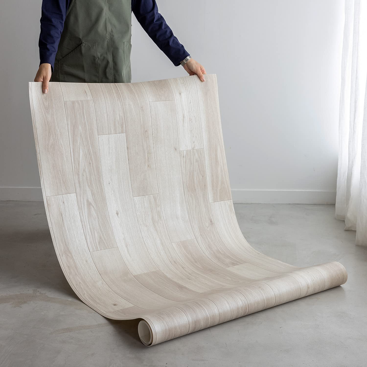 Amazon | ラグリエ フロアマット 木目 グレージュ 約90×100cm 床保護