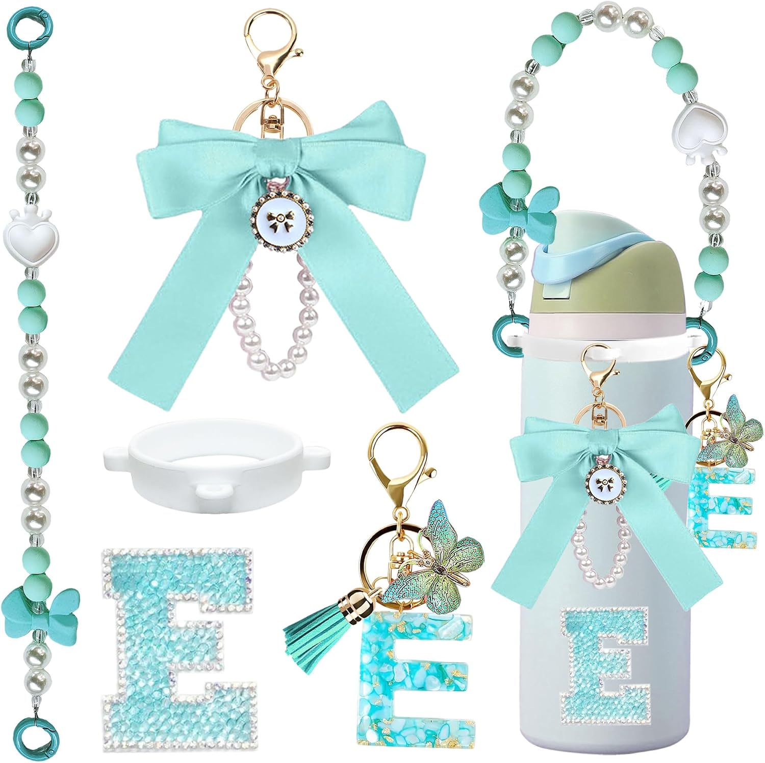 Owala Water Bottle Accessories Set with Letter Charm Strap for Kids