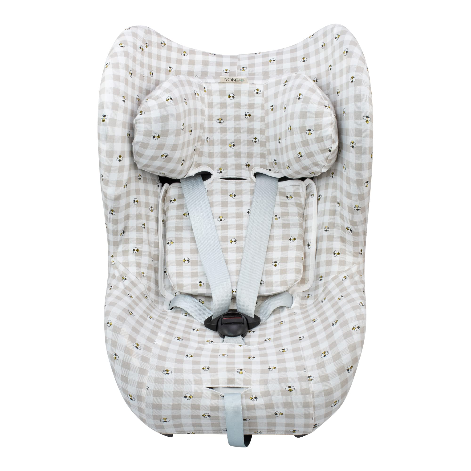 JYOKO KIDS Funda de Algodón para silla de coche Compatible con Cybex Sirona (M2 I-Size y GB Vaya I-Size, PICNIC VICHY)
