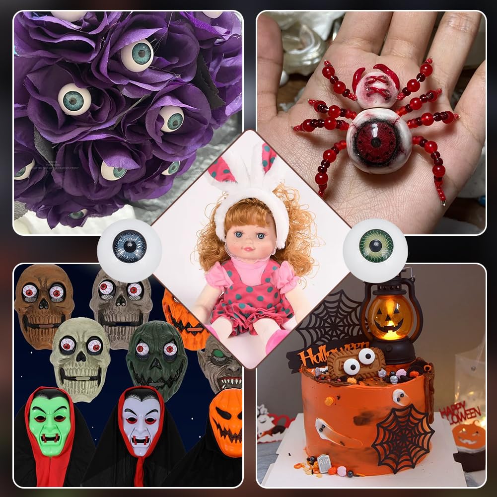 Yeux Réalistes Géants Halloween – 2 Paires – Acrylique Creux – 32.5 Mm – Déco DIY Effrayante