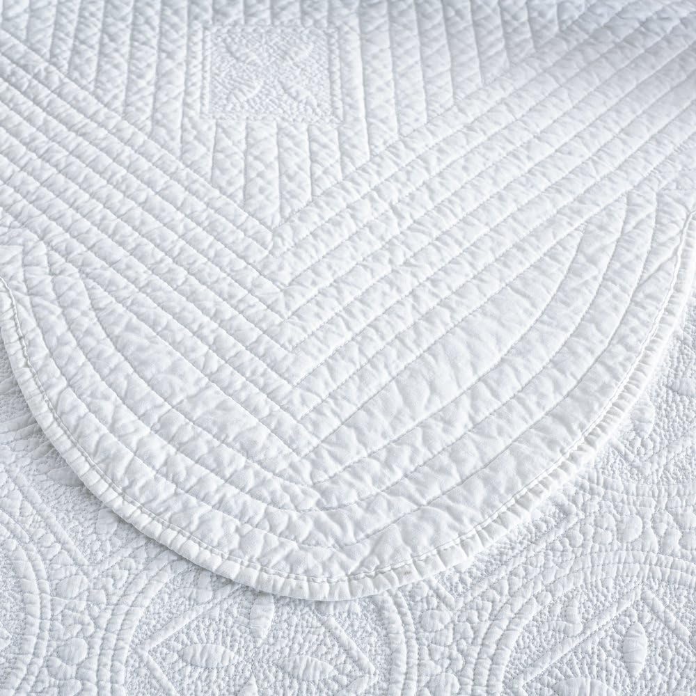 Calla Angel Sage Garden Luxury Pure Cotton Quilt, King, White - Image 8