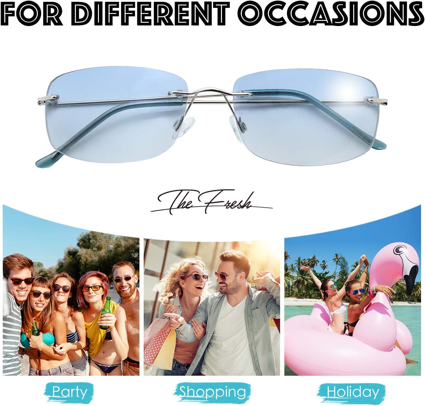 The Fresh Minimalist Small Rectangular Sunglasses Clear Eyewear - Exquisite Packaging - Image 5