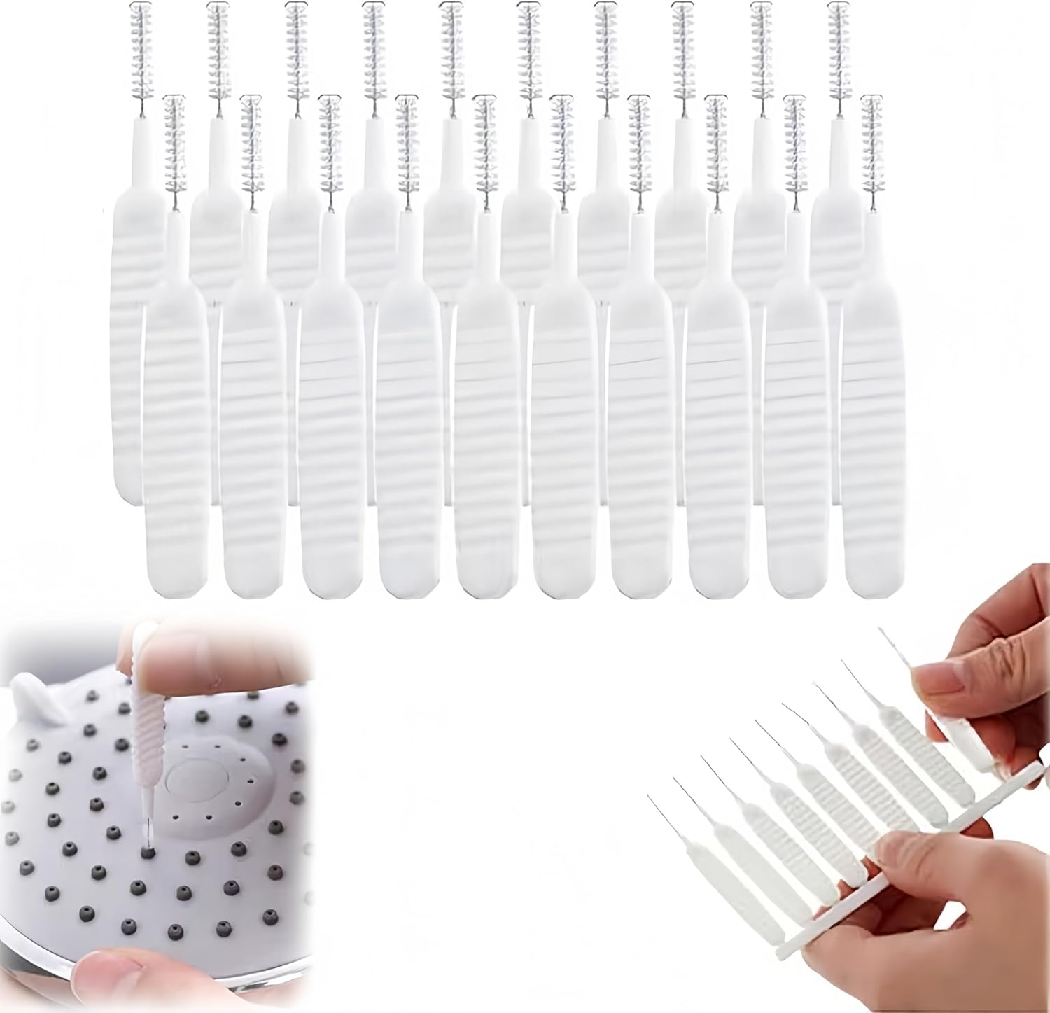 Shower Head Cleaning Brush, Multifunctional Shower Cleaning Tools Showerhead Cleaning Brushes Picks Anti-Clogging Nozzle with Storage Boxes for Household Bathroom Nozzle (20)