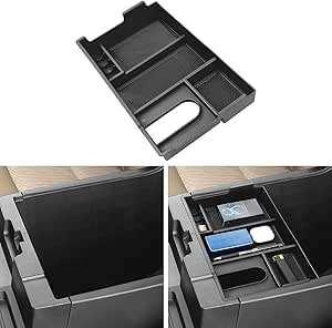 Center Console Tray Liner (2022 Tundra) - 2PC BLACK – Cali Raised LED - View #8