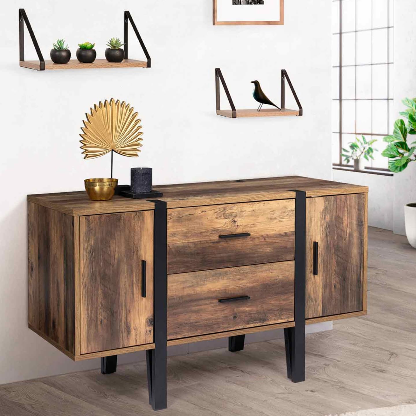 IDMarket - Buffet Bas 105 cm Austria Bois Pied épingle