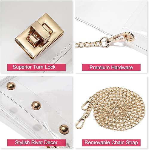 Miniatura 5 de Bolso pequeño transparente aprobado para mujeres, bonito bolso cruzado transparente para eventos deportivos, conciertos, día de partido
