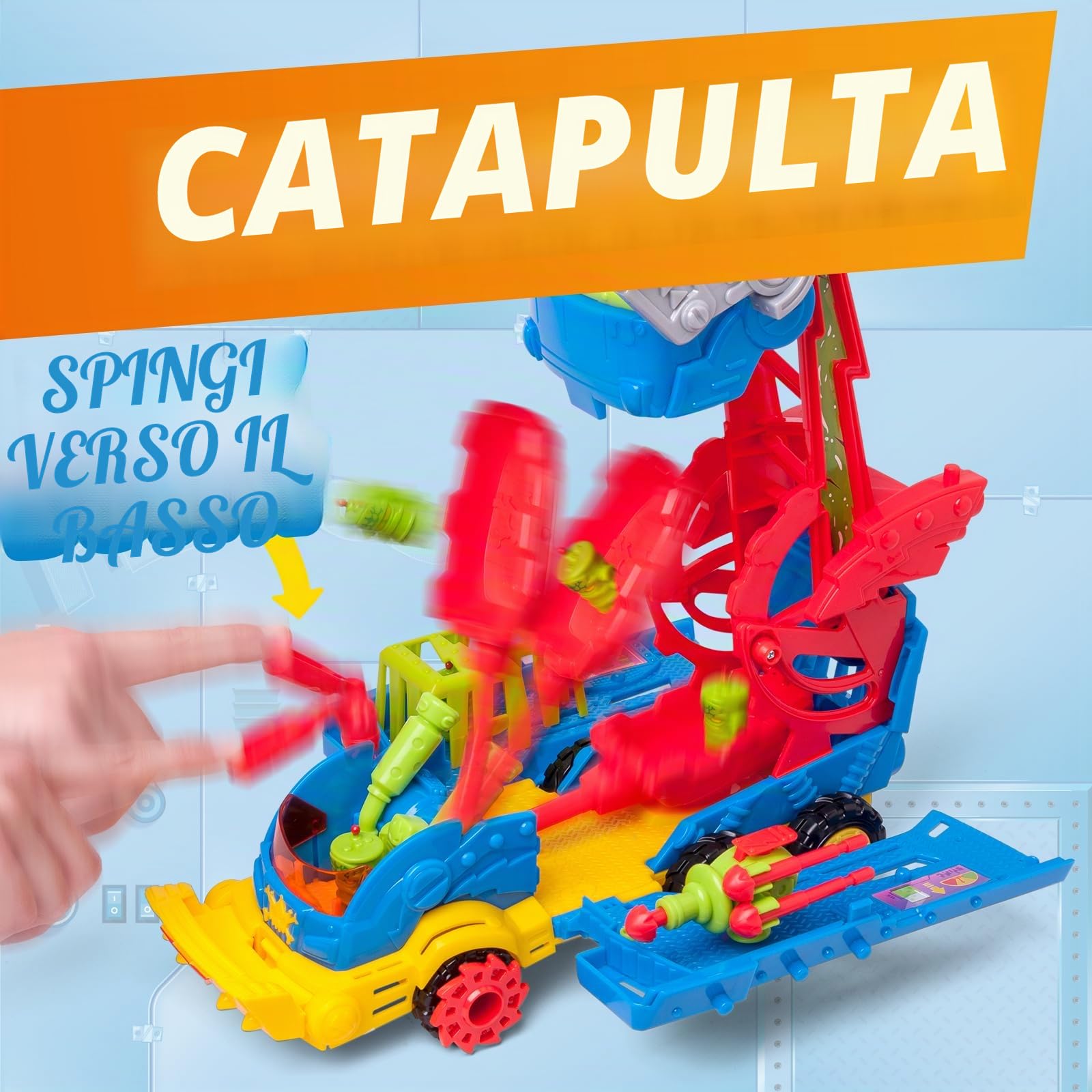SUPERTHINGS KAZOOM Power - Mr. King Truck. Camion di Mr King della serie TV "Kazoom Power". Contiene 1 Mr King Truck, 1 Mr King Exclusive, 4 Robotoxics, 1 Trigger e 3 proiettili