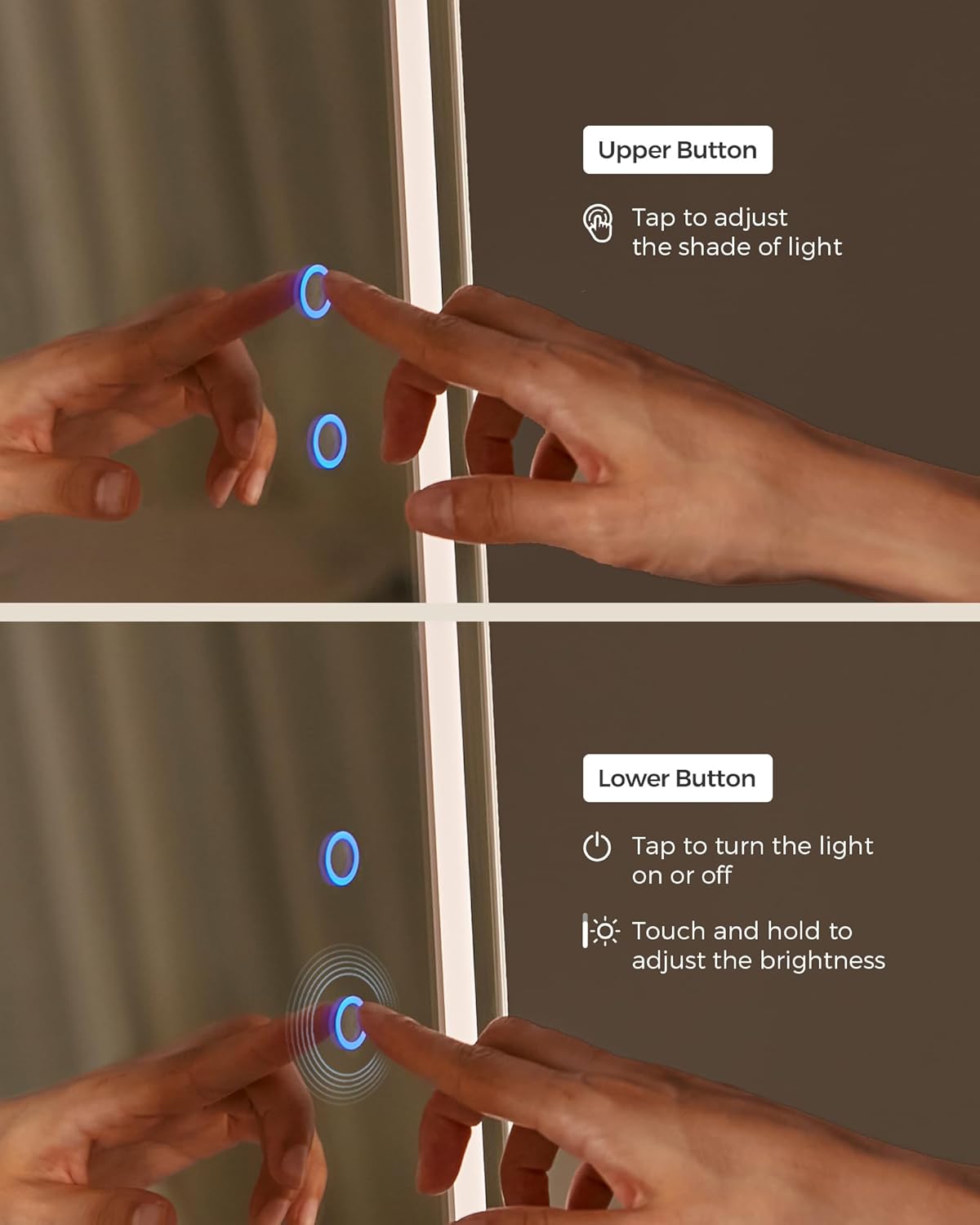 SONGMICS LED Jewelry Cabinet Standing, Lockable Armoire With Full-Length Mirror and Adjustable Lights, Space-Saving Organizer, Gift Idea, Ink Black UJJC008B01 - Image 4