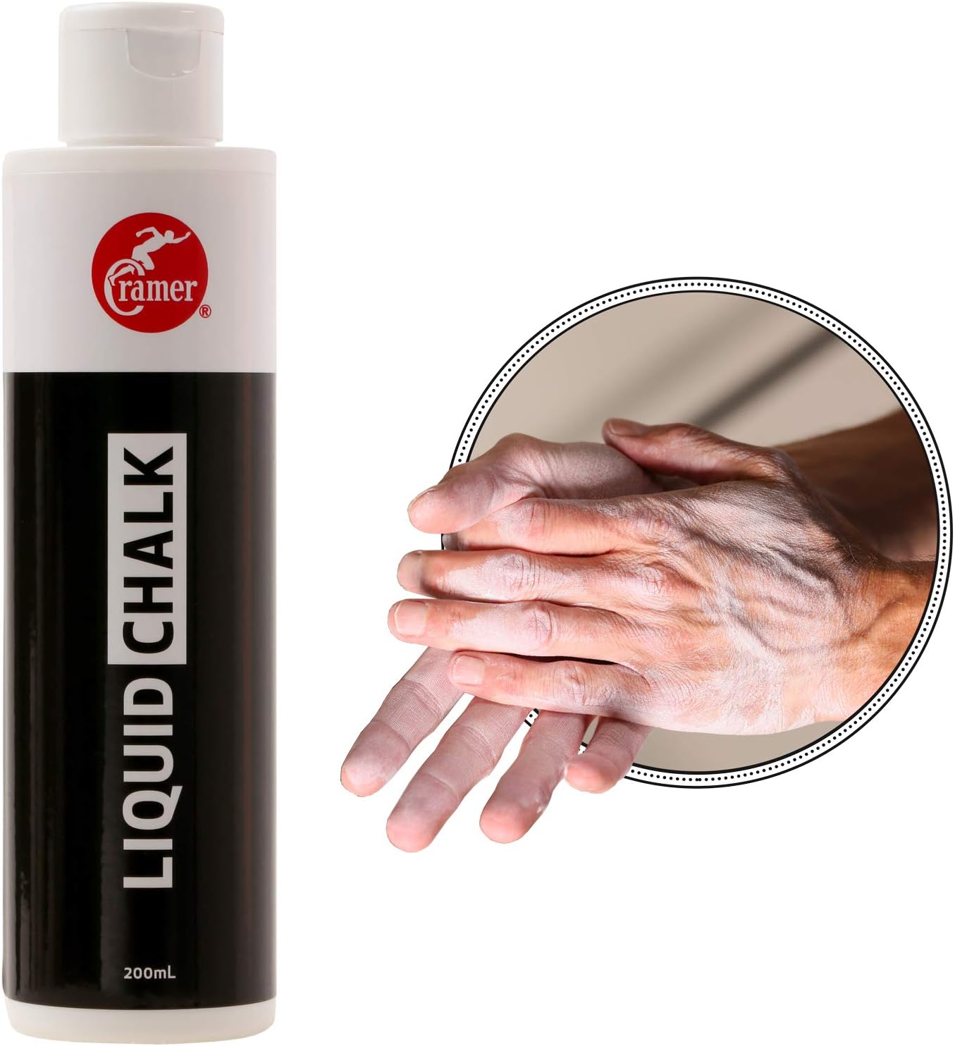 Cramer Liquid Gym Chalk, 200mL (6.76oz), Bottle of Liquid Grip Solution for Improving Grip During Weightlifting, Power Lifting, Gymnastics, Pole Fitness, & Rock Climbing, Less Messy Than Block Chalk
