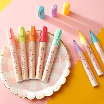Amazon.com: ZSEM Liquid Chalk Pen Marker 8 Bright Colors 6mm