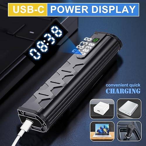 Miniatura 4 de Luces de bicicleta, 17 LED de 4000 lúmenes, luz de bicicleta con 4 modos, 10000 mAh USB recargable luz de bicicleta para bicicleta con pantalla de