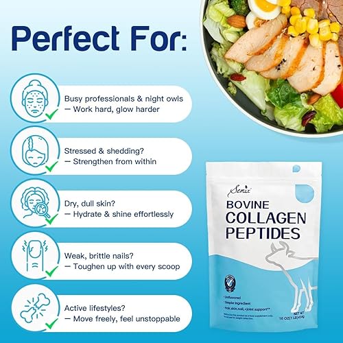 Miniatura 5 de Semix Polvo de péptidos de colágeno Polvo de colágeno hidrolizado de origen natural Apoyo para el cabello, la piel, las uñas y las articulaciones