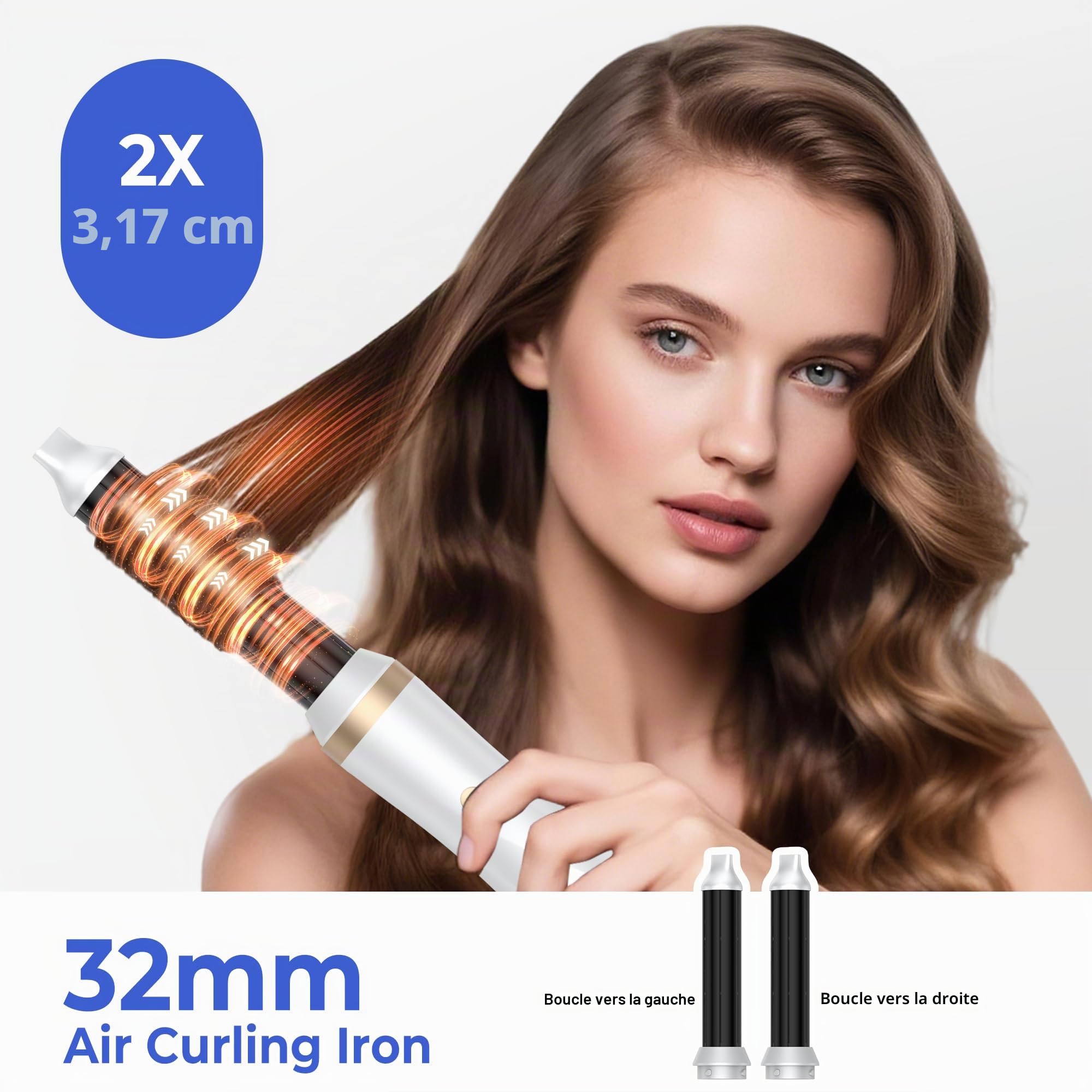 5 en 1 Brosse Soufflante Airstyler Air Styler set Hair Styler Airbrush Fer a Boucler Brosse Soufflante Brosse Lissante Pour Cheveux, Kit de coiffure Pour Sécher