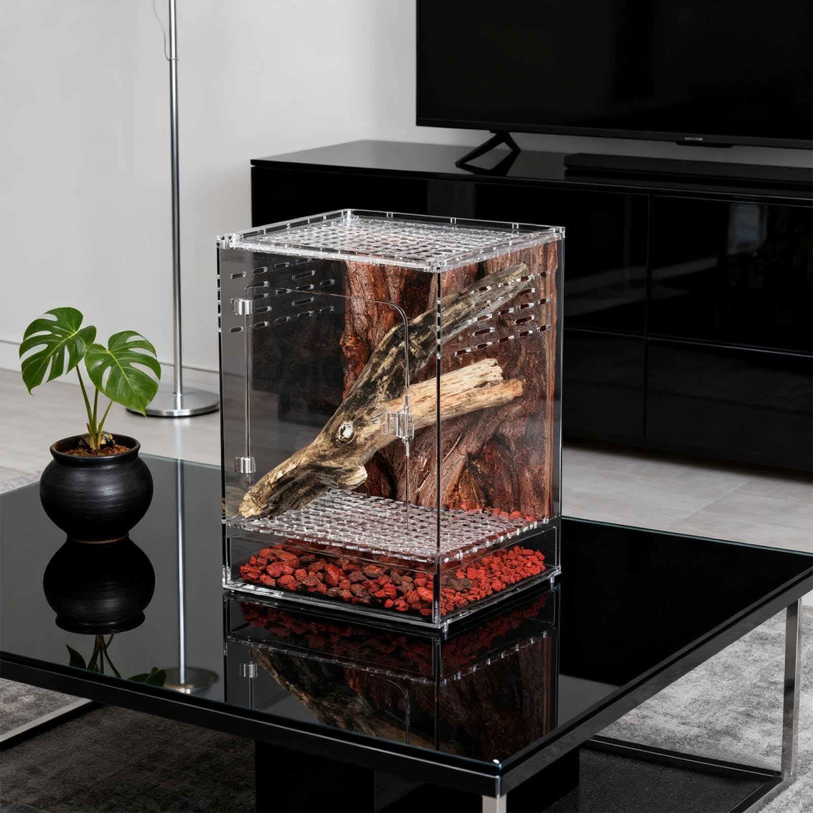 Recinto para Mantis Religiosa Terrario Transpirable para Reptiles | Hábitat Pequeño Para Arañas Y Reptiles Para Cría Y Alimentación Interior De Lagartijas Ranas Cangrejos Ermitaños Animales