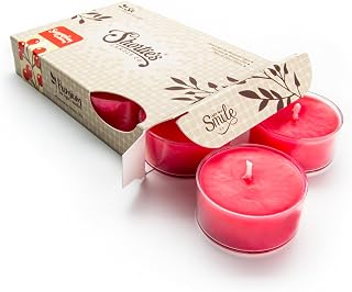 Sugarplum Cranberry Premium Tealight Candles - Highly Scented with Essential & Natural Oils - 6 Pink Tea Lights - Beautiful Candlelight - Made in the USA - Christmas & Holiday Collection
