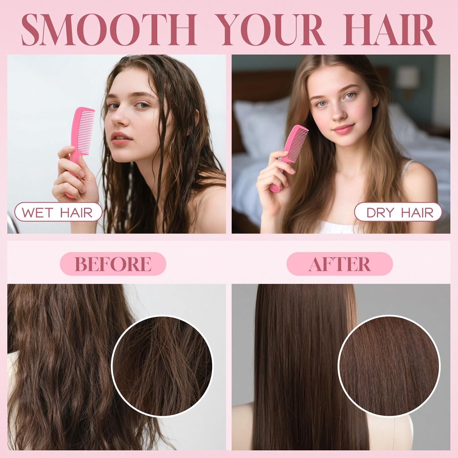 Hair Combs Bulk Disposable Combs for Homeless,Colorful Hair Combs Individually Wrapped for Women Men Shelter Hotel Nursing Home Charity(Yellow Green Purple Pink Black,pack of 30) - Image 5