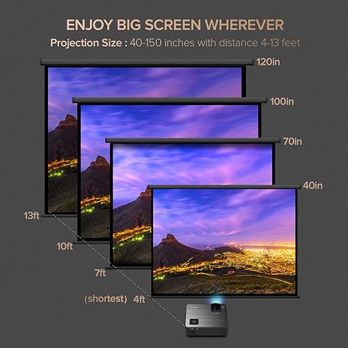 Miniatura 4 de XIAOYA - Proyector para exteriores, proyector para películas HD, soporta 1080P