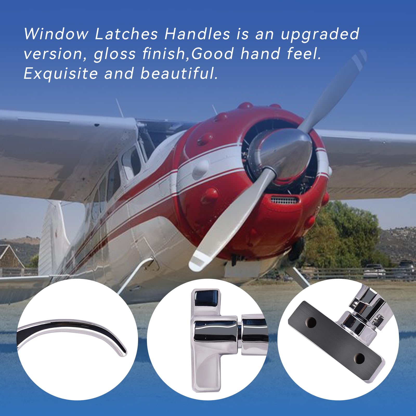 Left & Right Window Latch Pair – Compatible With 1954-1977 Cessna 100, 200, 300 Series Aircraft (Stainless Screws Included)