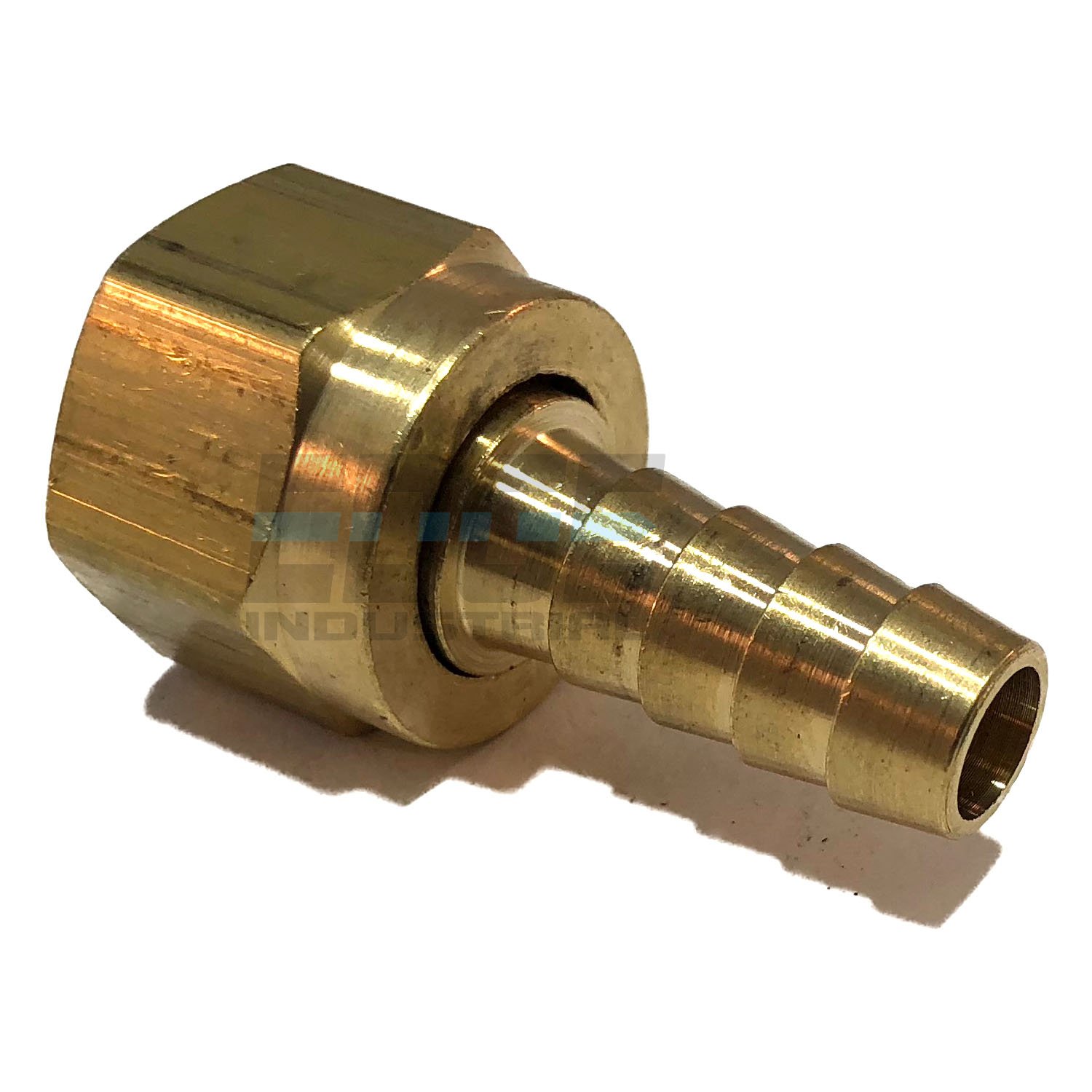 Conector giratorio para manguera de tres octavos laton hembra doble asiento de gas y agua