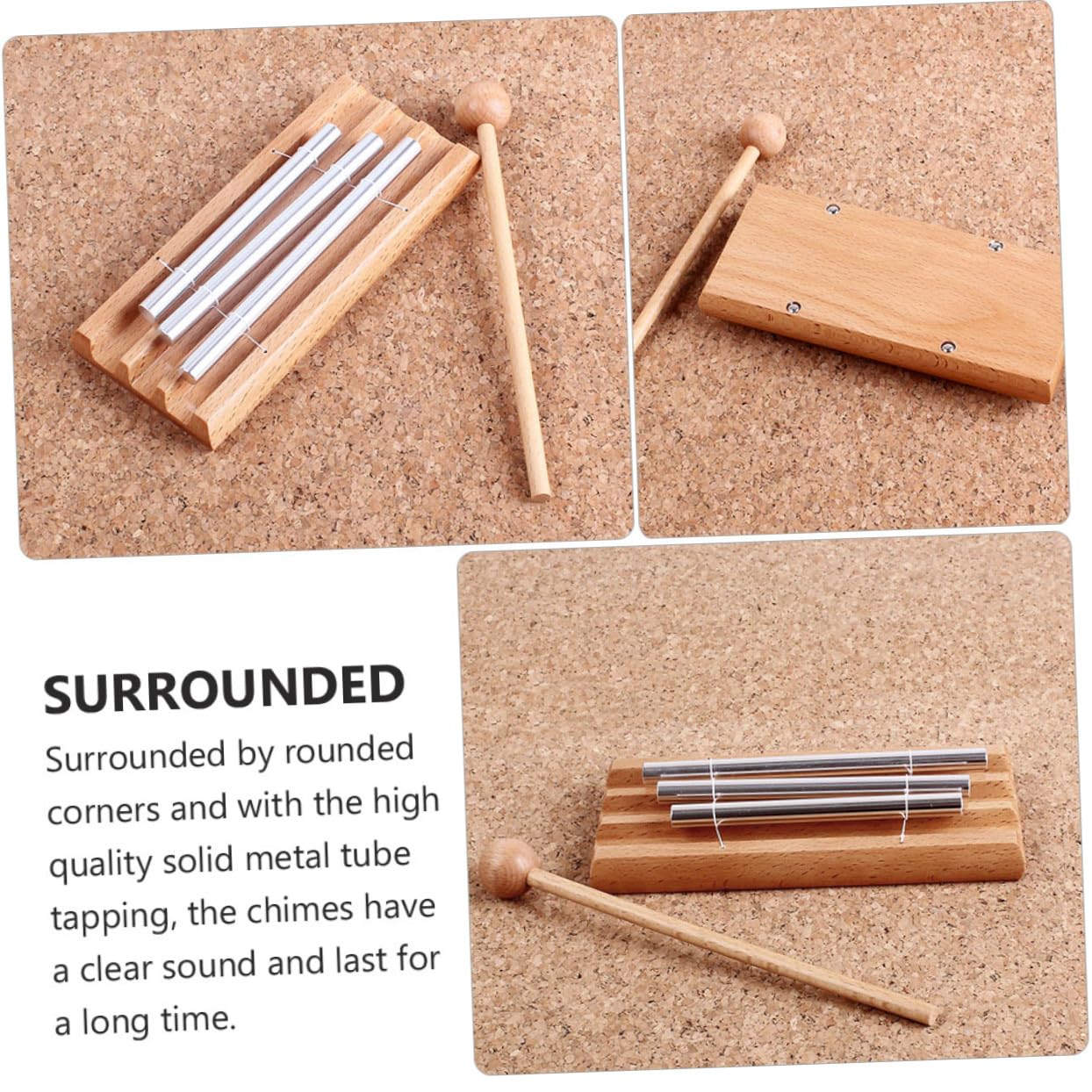 Campanas de Mesa de Tonos para Instrumento de Percusión Educativo con Sonido y Base Pulida para Aula y Meditación