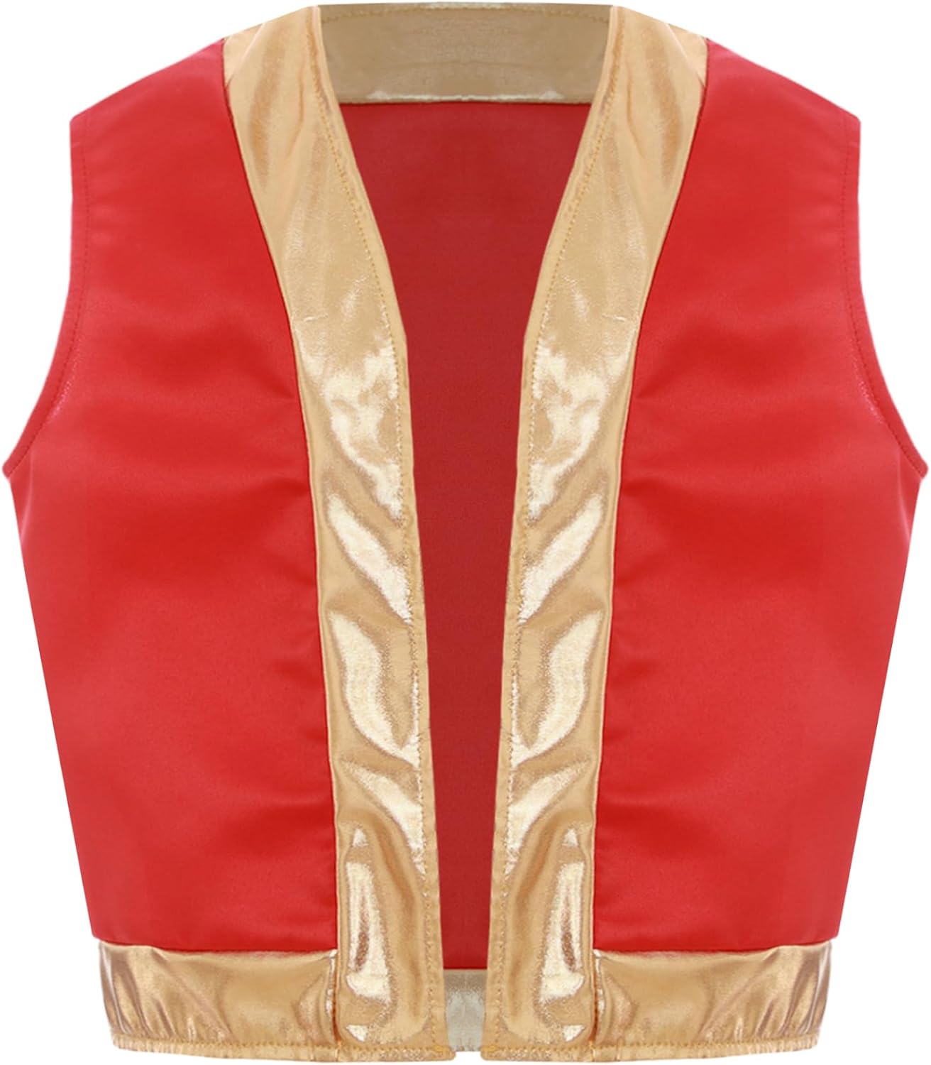 JEYPINMI Kids Girls Boys Arabian Prince Outfits Open Front Vest Waistcoat Tops Halloween Party Dress Up