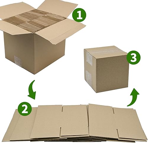 Miniatura 5 de KBG Cajas de envío de 6 x 6 x 6 pulgadas, paquete de 20 cajas de cartón corrugado marrón para envíos de pequeñas empresas