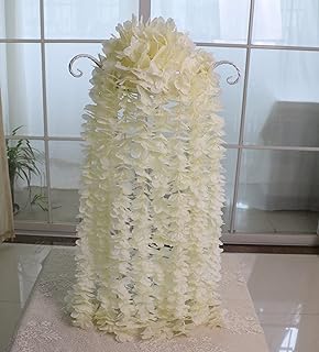 32.8Ft Artificial Silk Wisteria Vine Hanging Flowers Garland Home Outdoor Wedding Arch Garden Wall Decor,Pack of 10 (Champagne)