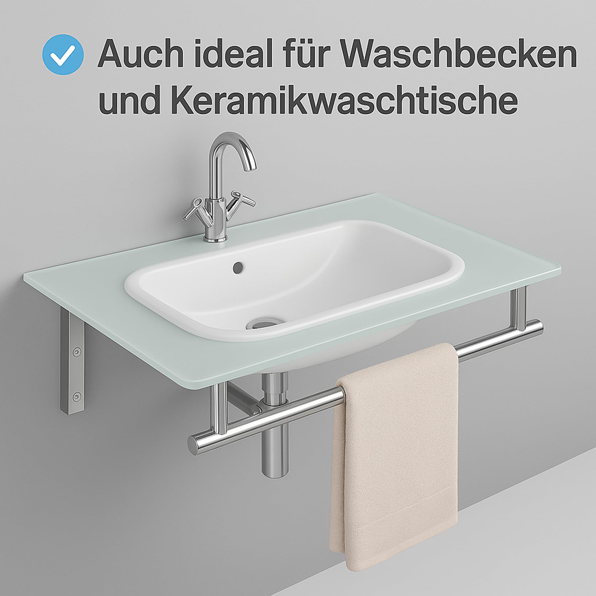 Art of Baan - Soporte de pared para consola o lavabo (latón, 460 x 700 mm)