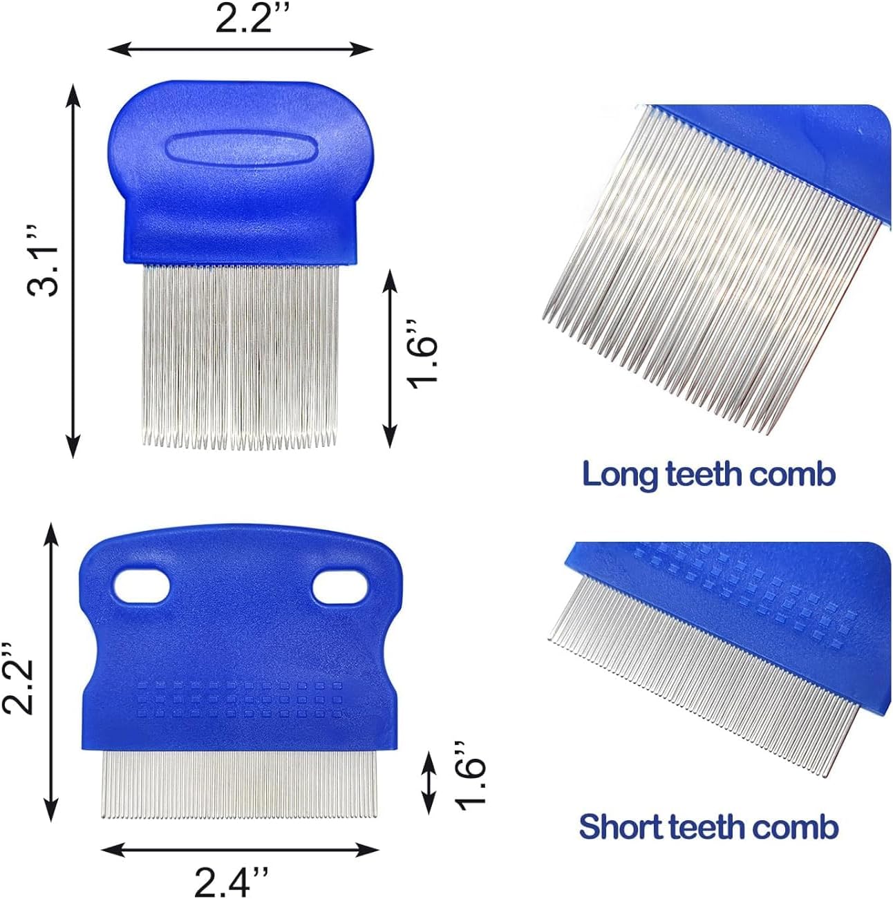 4-Pack Flea & Nit Comb, Double Sided Metal Teeth Comb for Head Lice & Tick Treatment, Suitable for Kids, Pets & Adults 4 71CTfgHVEPL. AC SL1500