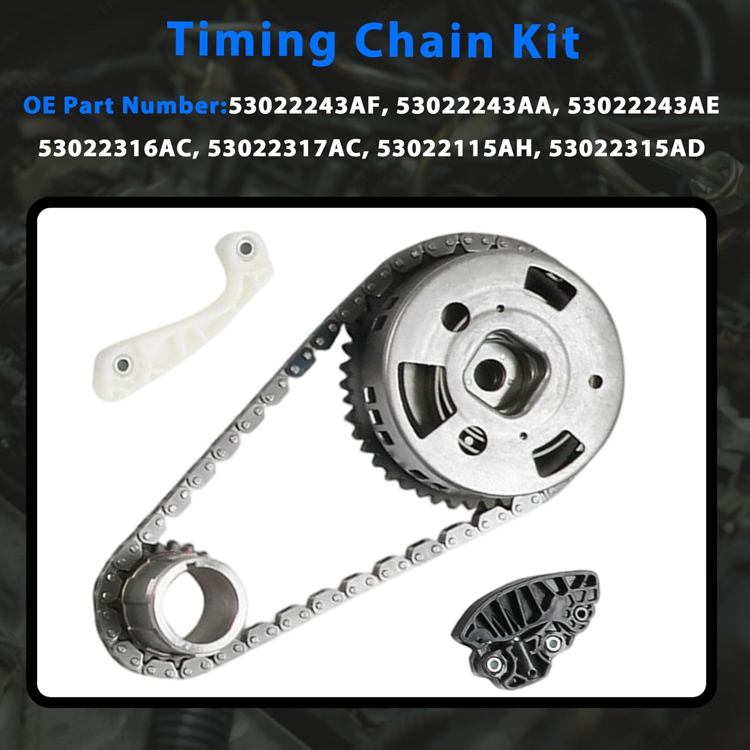 Timing Chain Kit w/VVT Sprocket Full Cylinder Gasket Set with Head Bolts Con-Rod & Bearing Piston Ring Kit Fit For Dodge Challenger Charger Durango Chrysler 300 Dodge Ram 1500 2500 3500 5.7L 2009-2015