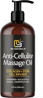 M3Naturals Firming Body Massage Oil with Collagen & Stem Cells - Smooths Cellulite, Firms Skin Texture, Refreshing Aromatherapy for Legs & Body, 8oz