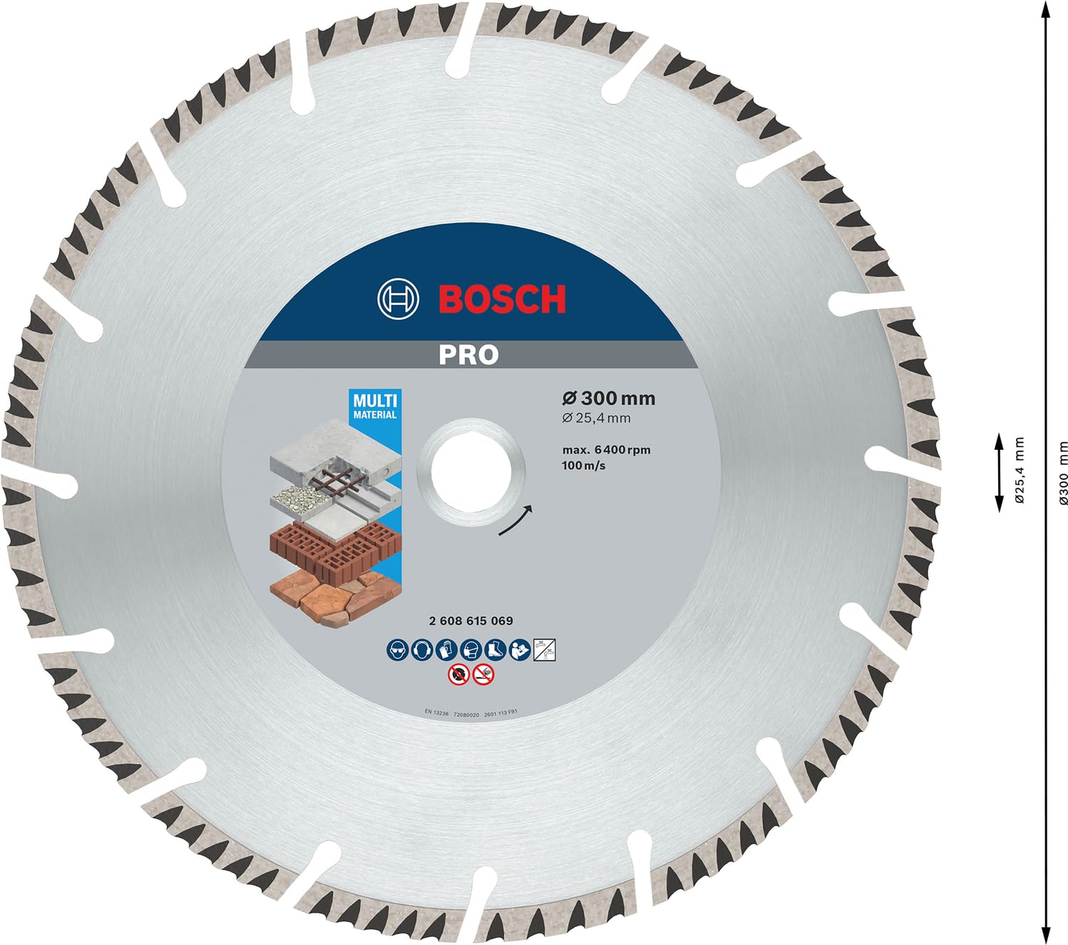 Bosch Accesorios Bosch Disco de Sierra diamantado Estándar para Universal, 300 X 25, 4 X 3, 3 X 10 mm