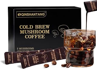 Cold Brew Mushroom Coffee, 15 Packets, Coffee Concentrate Liquid with 5 Adaptogenic Mushrooms, 100% Arabica Bean Extract for Immunity - Sugar Free, Keto, Vegan