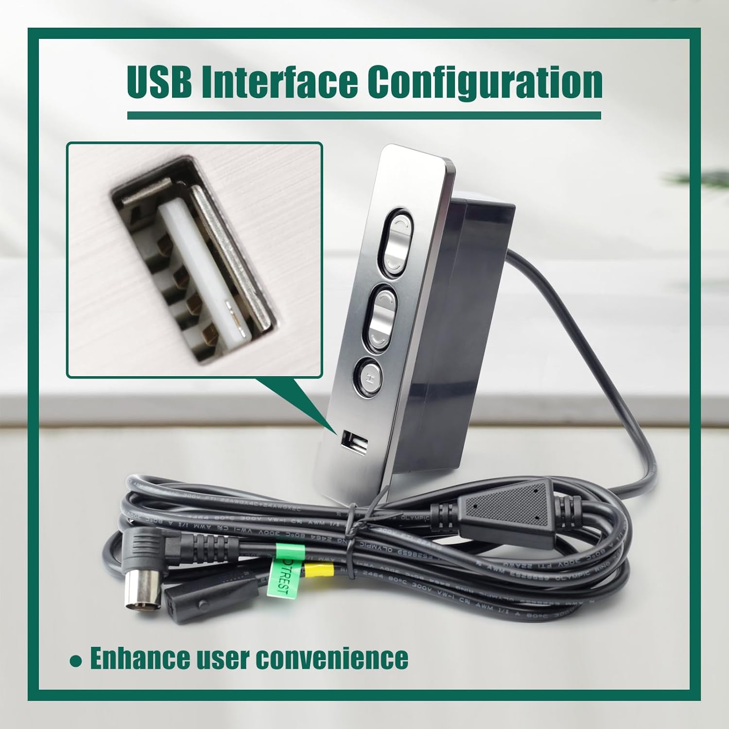 R22231010049 Power Recliner Controller with 5 Function Key 5 Male Pin 2 Female Pins Replacement for Limoss for Okin Electric Sofa Replace R22231010049, R22231010050, 23300047X000, with USB