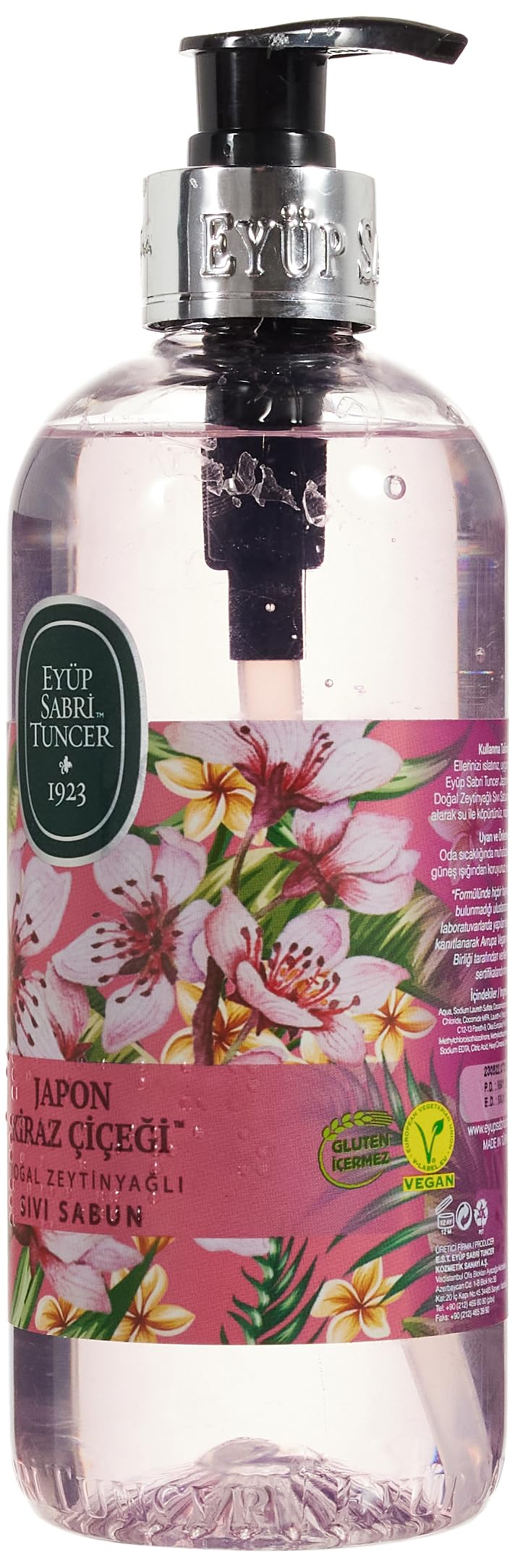 Eyüp Sabri Tuncer Doğal Zeytinyağli Sıvı Sabun Japon Kiraz Çiçeği (500 ml) 2li paket