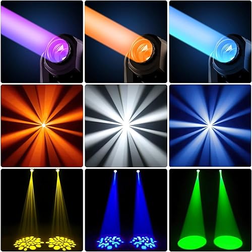 Miniatura 3 de UKing Luces de escenario luces de cabeza de movimiento 8 Gobos 8 colores 11 canales 25 watts DMX 512 con sonido activado para bodas DJ fiestas