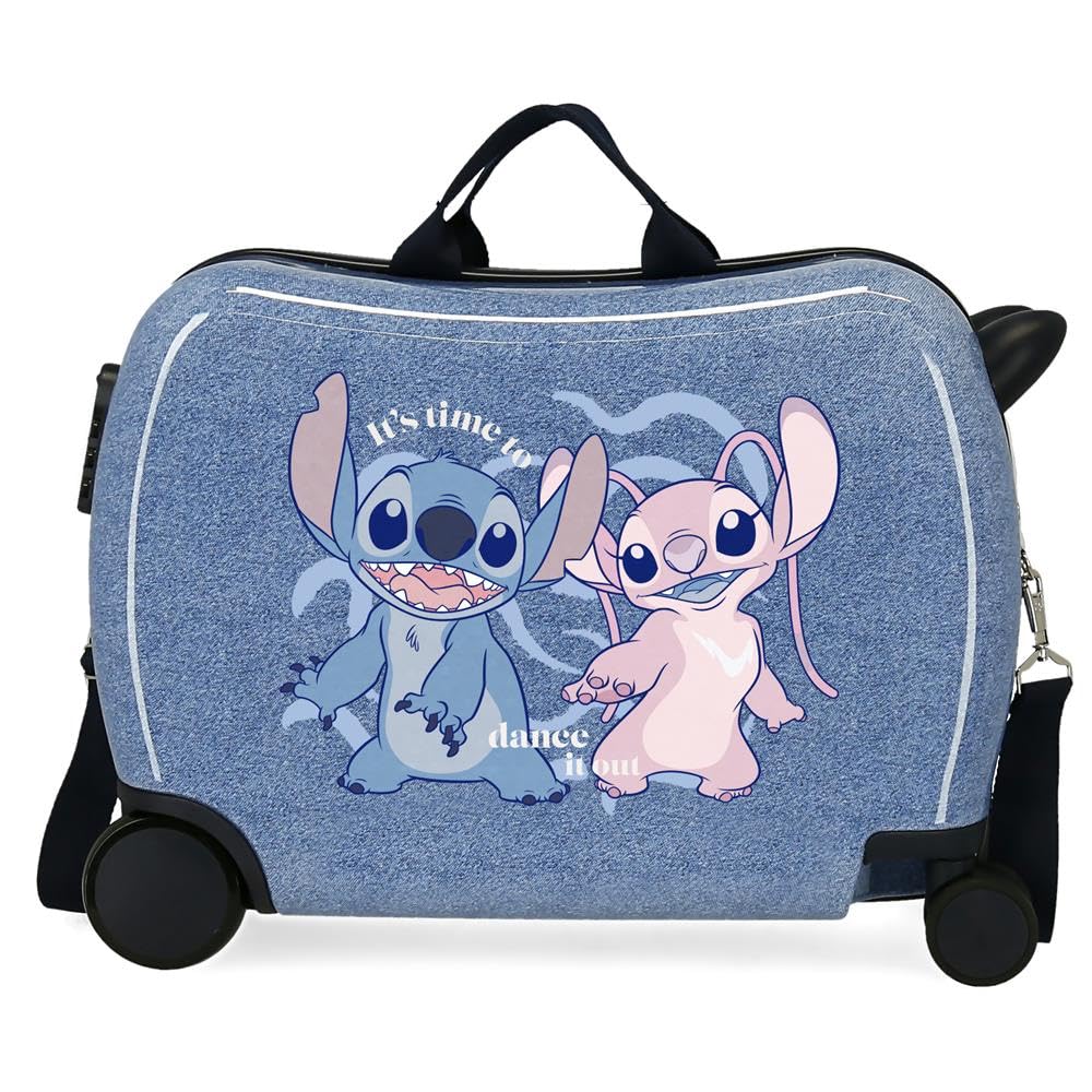Disney Stich Dance it out Maleta Infantil Azul 50x38x20 cms Rígida ABS Cierre de combinación Lateral 34L 1,8 kgs 2 Ruedas Equipaje Mano