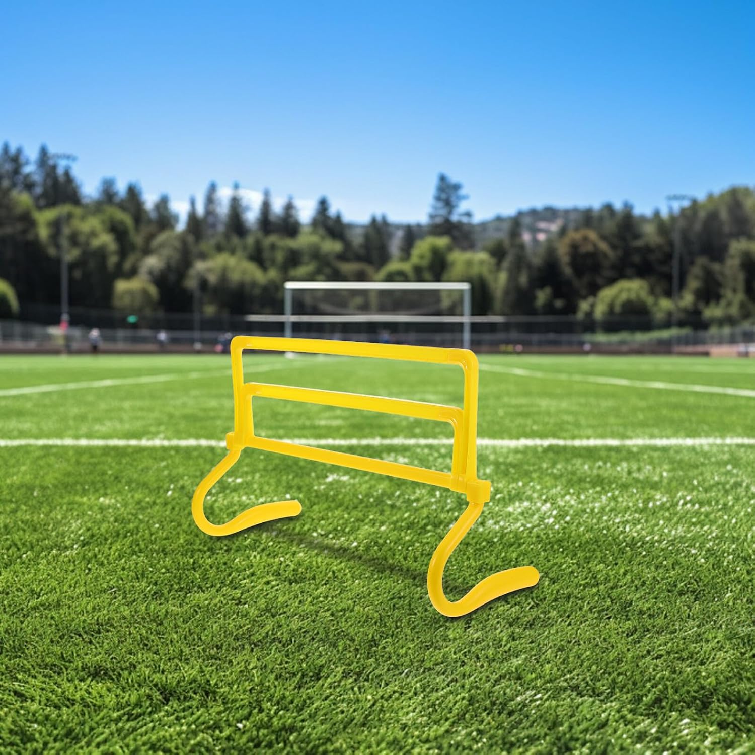 Adjustable Height Soccer Agility Training Hurdles Set, Foldable Yellow Speed Workout Equipment for Football Players, Jump and Speed Training Bars for Athlete Drills