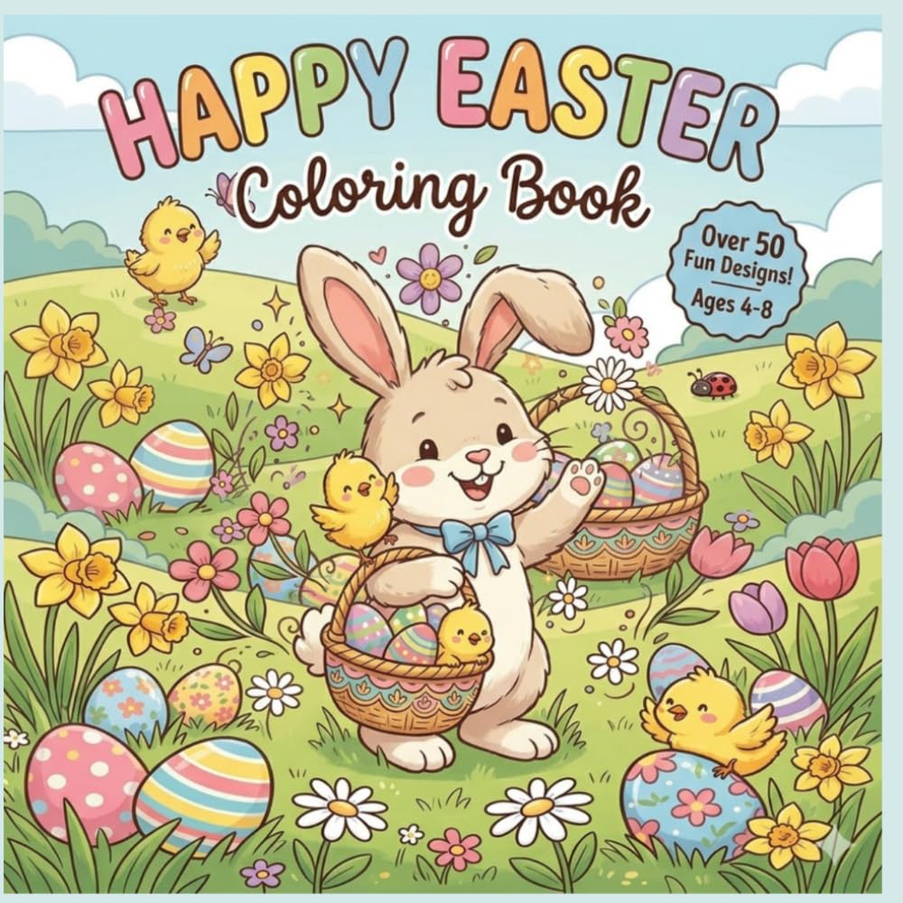 Happy Easter Coloring Book: Fun and Creative Coloring Pages for Young Artists Ages 4–8