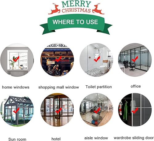 Miniatura 5 de 159 calcomanías adhesivas para ventana de Navidad para vidrio calcomanías de ventana de copo de nieve de Navidad decoraciones de Papá Noel reno para