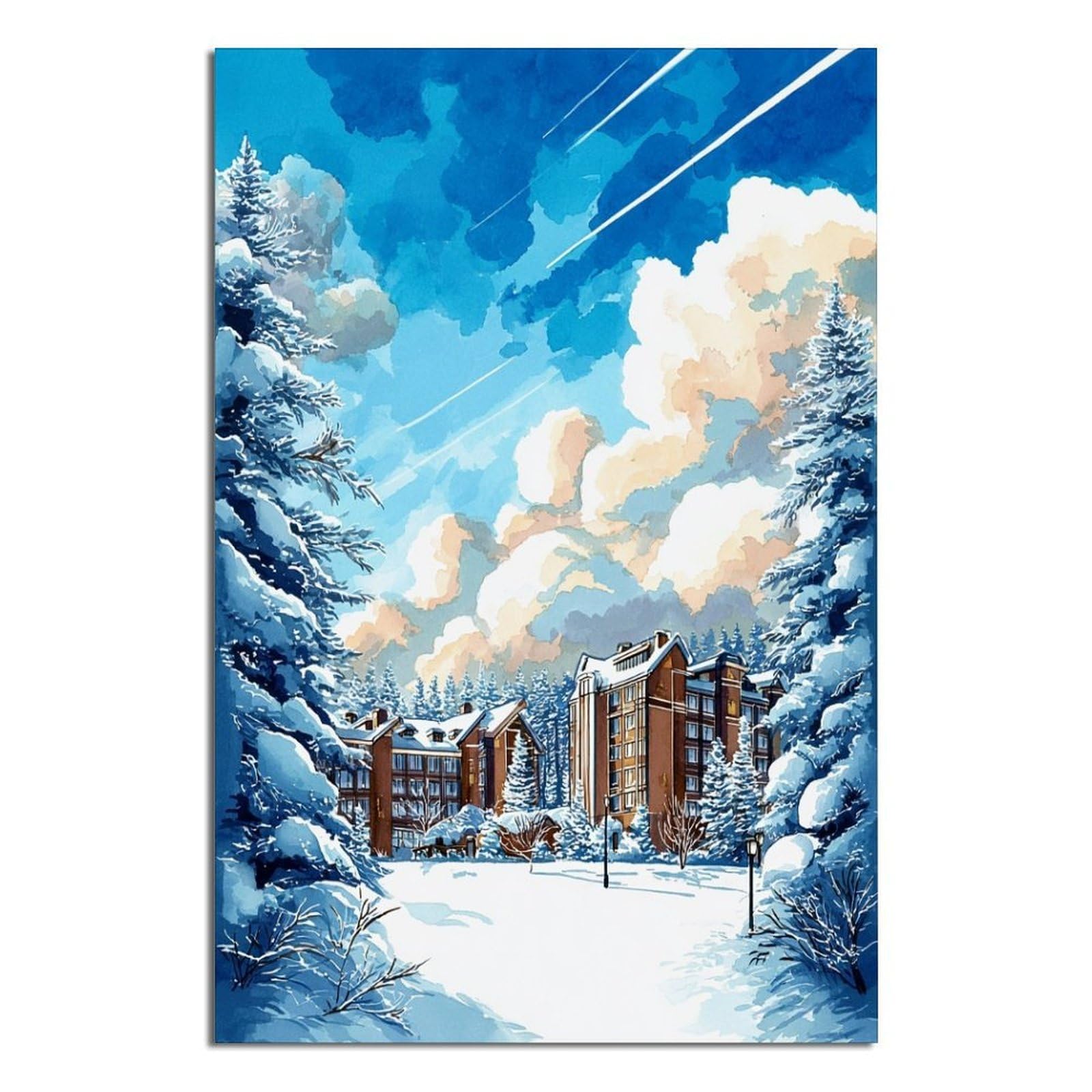 Beaver Creek Posters 20x30inch(50x75cm) Vintage Watercolor Canvas Art
