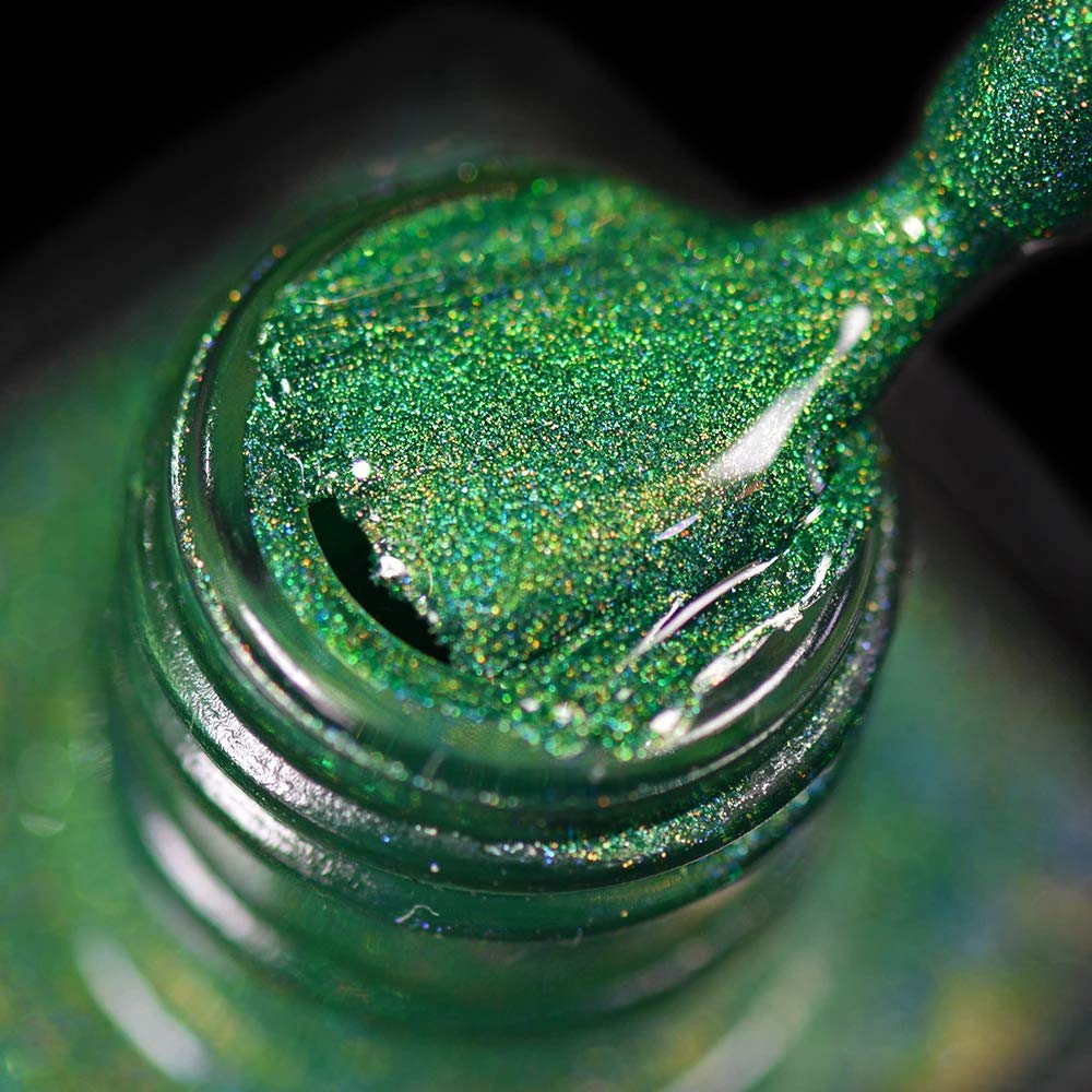 Mahir Glitter Supreme Quality "Green Holographic Premium Glitter" Multi Purpose Glitter Powder 20 Gm Pack for use with Arts & Crafts & Weddings Cards Flowers & Cosmetic Face Eye Body & Nails Skin Hair. 1