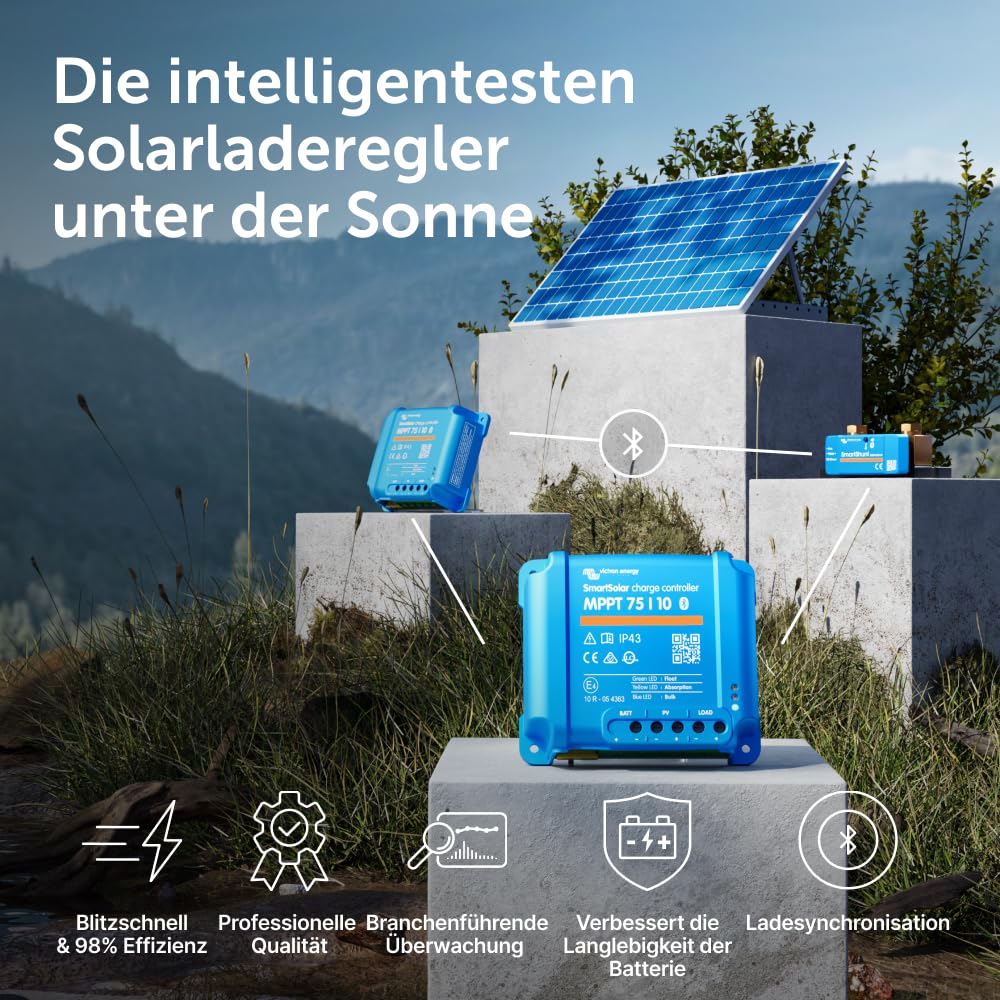 Victron Energy SmartSolar MPPT 75V 10 Amp 12/24-Volt Solar Laderegler (Bluetooth)