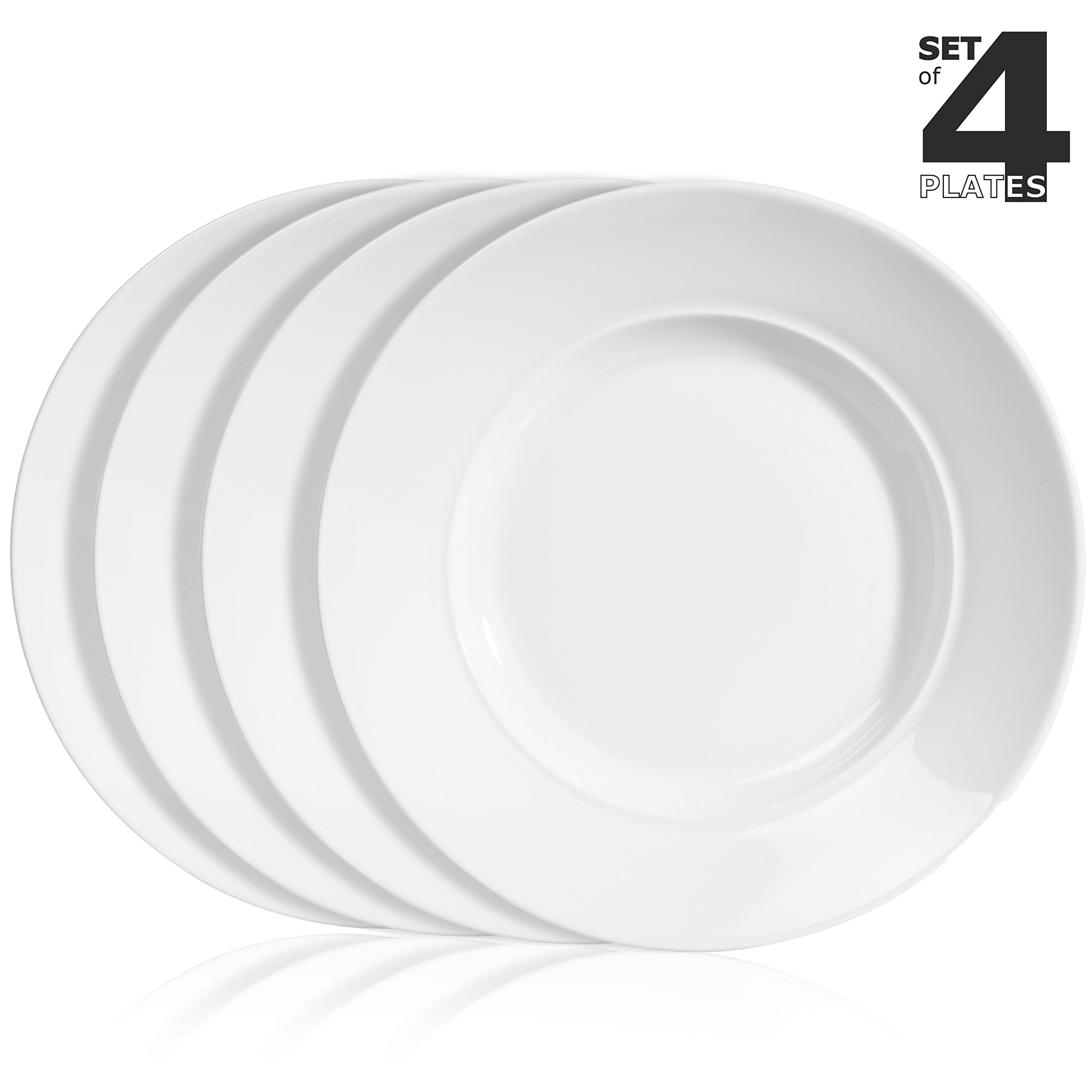 Urban Lifestyle Lot de 4 Assiettes à Pâtes et Salade en Porcelaine - Ø 26,5 cm, Bord Extérieur Profondeur 3,6 cm