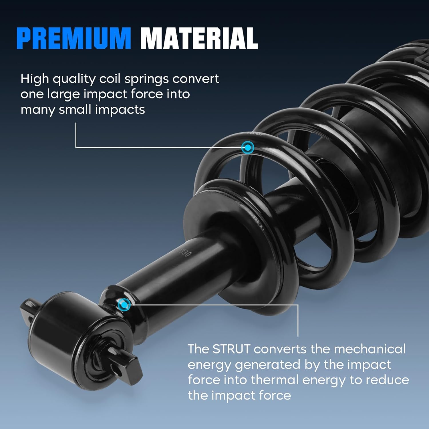 Front w/Coil Strut Shock for Avalanche/Silverado/Suburban/Escalade 2007-2013, for Tahoe 4WD/GMC/Yukon Xl 2007-2020[Exc. Electronic Suspension / 22 Inch Wheels], Spring Absorber Replaces for 139104