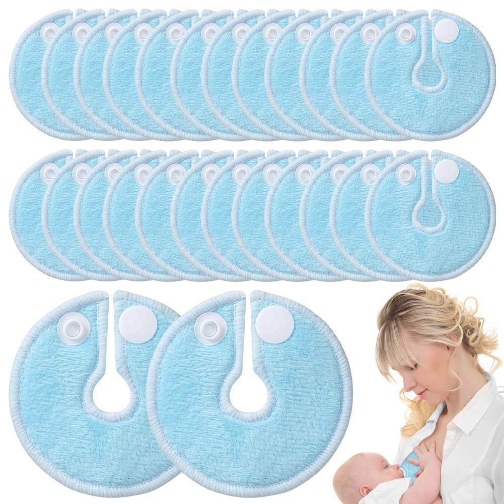BAOZOON 24 Pack G Tube Button Covers Tube Pad Holder Abdominal G Tube Button Pads Feeding Tube Supplies Soft Absorbent Cotton Pads for Breastfeeding Nursing Care(Blue)